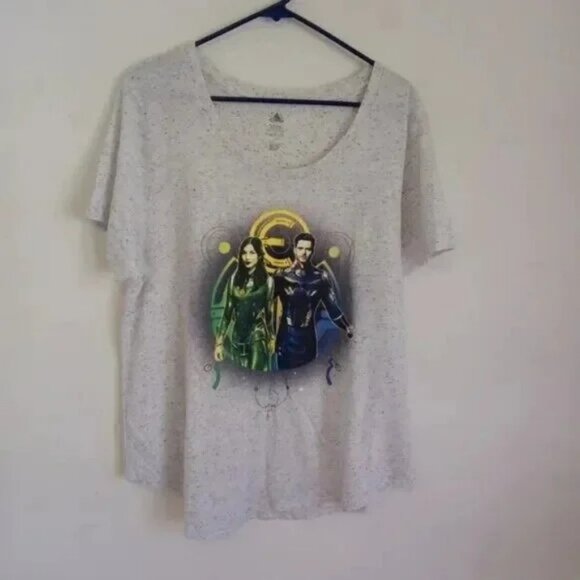 NWT Disney Eternals Womens Grey T-Shirt Size L - Picture 1 of 3